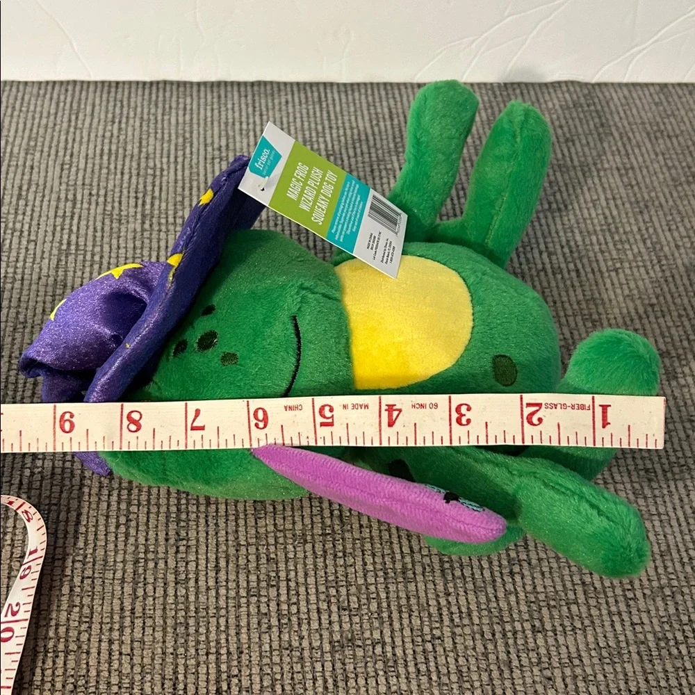 Wizard Frog Plush Squeaky Dog Toy NEW